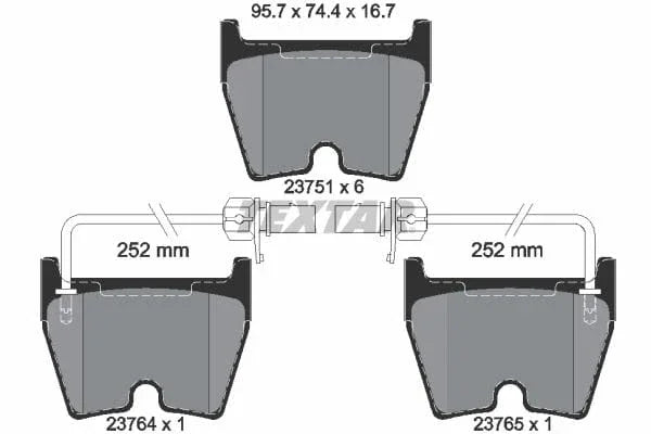 Textar Brake Pads Full Set Of 4 Front 2375101 - image 4