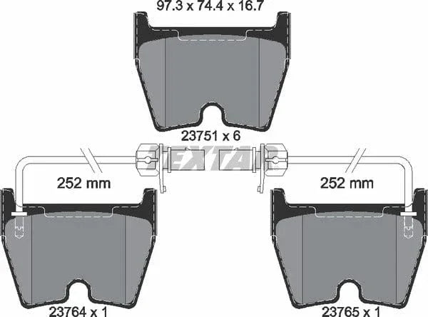Textar Brake Pads Full Set Of 4 Front 2375101 - image 5