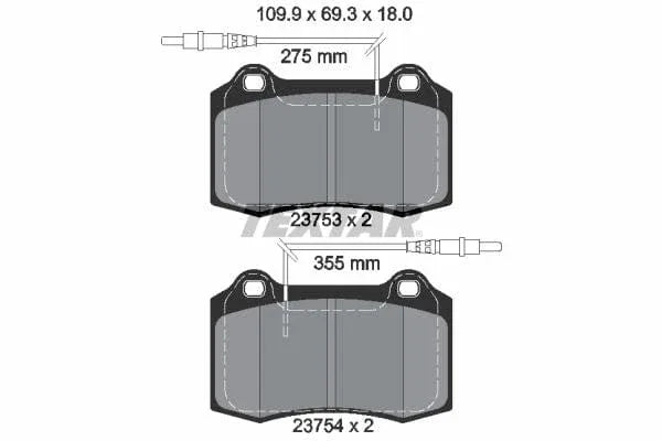 Textar Brake Pads Full Set Of 4 Front 2375301 - image 4