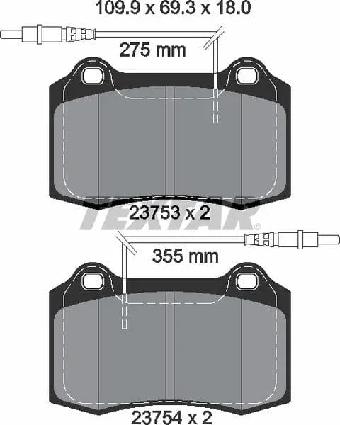Textar Brake Pads Full Set Of 4 Front 2375301 - image 5