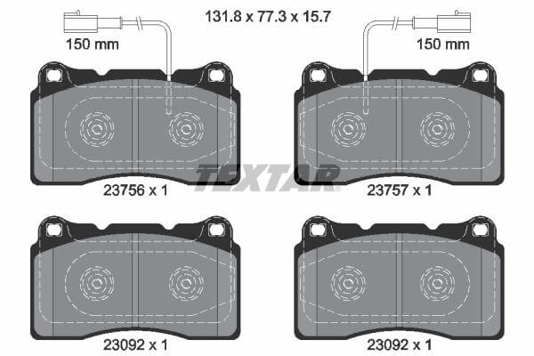 Textar Brake Pads Full Set Of 4 Front 2375601 - image 4
