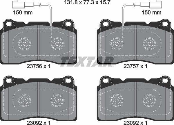 Textar Brake Pads Full Set Of 4 Front 2375601 - image 5
