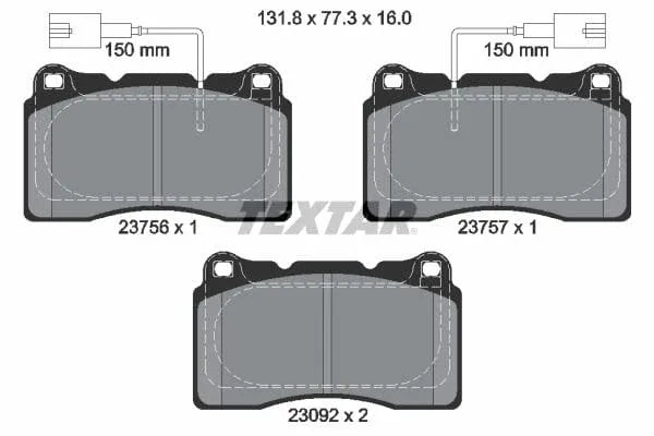 Textar Brake Pads Full Set Of 4 Front 2375603 - image 4