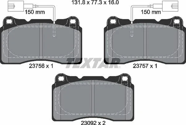 Textar Brake Pads Full Set Of 4 Front 2375603 - image 5