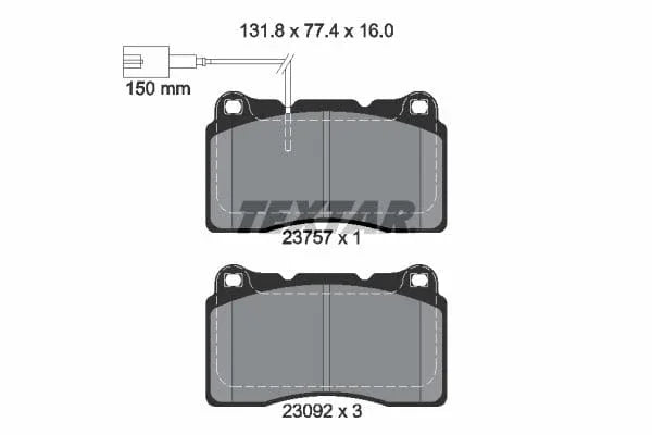 Textar Brake Pads Full Set Of 4 Front 2375701 - image 4