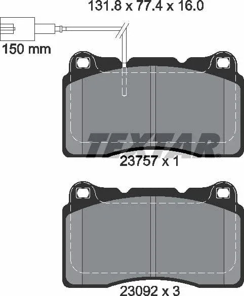 Textar Brake Pads Full Set Of 4 Front 2375701 - image 5