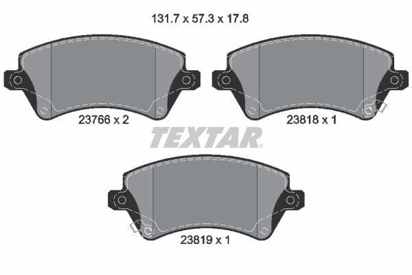Textar Brake Pads Full Set Of 4 Front 2376601 - image 4