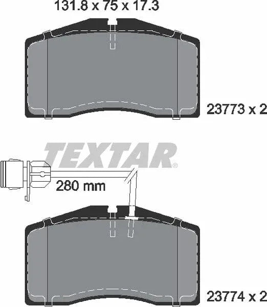 Textar Brake Pads Full Set Of 4 Front 2377301 - image 5