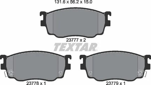 Textar Brake Pads Full Set Of 4 Front 2377701 - image 5