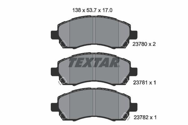 Textar Brake Pads Full Set Of 4 Front 2378001 - image 4