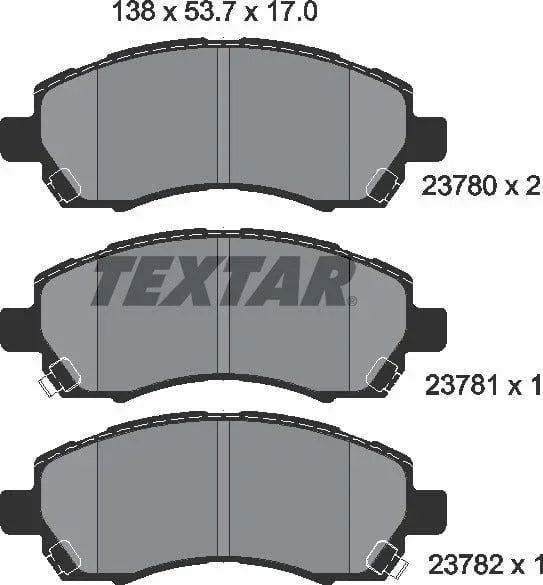 Textar Brake Pads Full Set Of 4 Front 2378001 - image 5