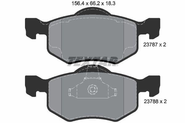 Textar Brake Pads Full Set Of 4 Front 2378701 - image 4