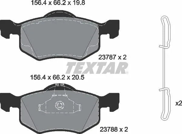 Textar Brake Pads Full Set Of 4 Front With Accessories 2378704 - image 5