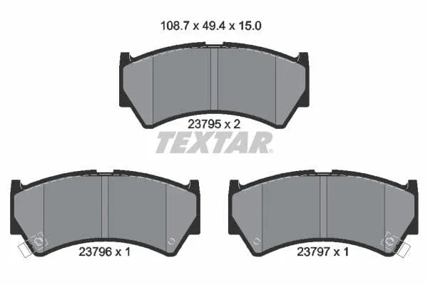 Textar Brake Pads Full Set Of 4 Front 2379501 - image 4