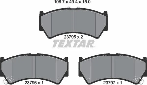 Textar Brake Pads Full Set Of 4 Front 2379501 - image 5
