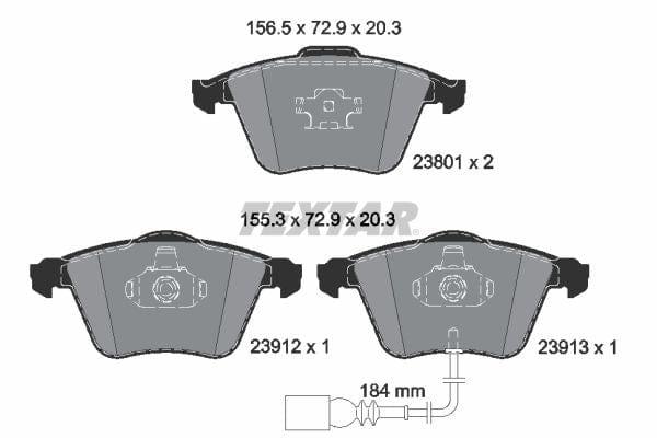 Textar Brake Pads Full Set Of 4 Front 2380101 - image 4