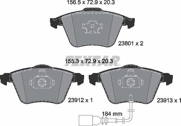Textar Brake Pads Full Set Of 4 Front 2380101 - image 5