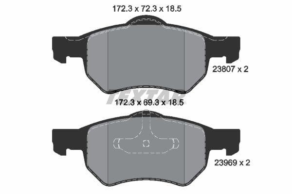 Textar Brake Pads Full Set Of 4 Front 2380701 - image 4