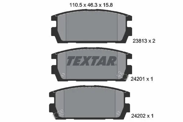 Textar Brake Pads Set Brake Pads Full Set Of 4 Rear 2381301 - image 4