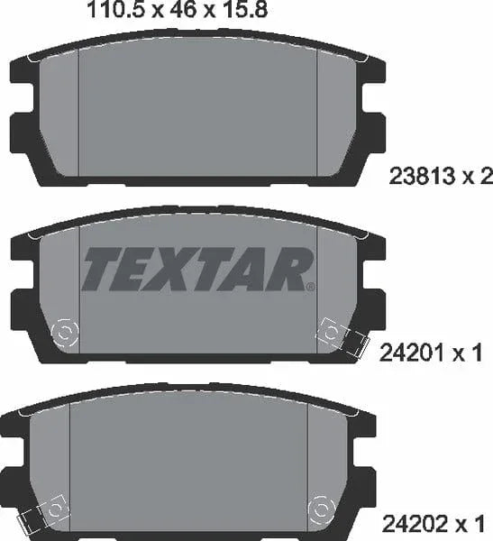 Textar Brake Pads Set Brake Pads Full Set Of 4 Rear 2381301 - image 5