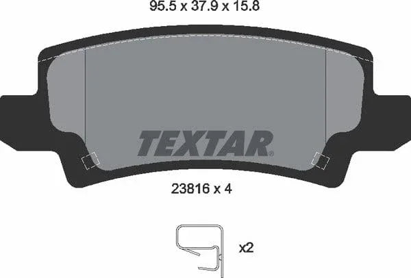 Textar Brake Pads Set Brake Pads Full Set Of 4 Rear 2381601 - image 5