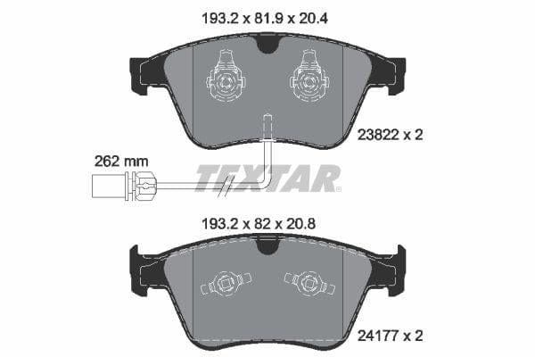 Textar Brake Pads Full Set Of 4 Front 2382201 - image 4