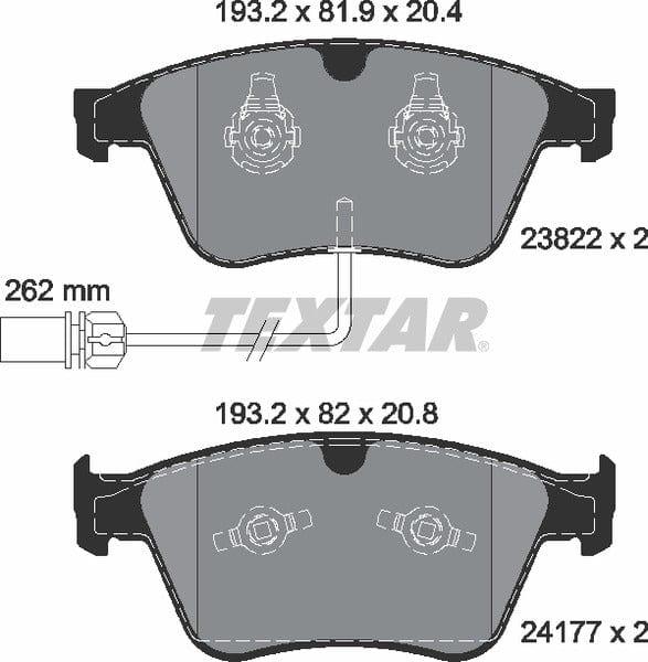 Textar Brake Pads Full Set Of 4 Front 2382201 - image 5