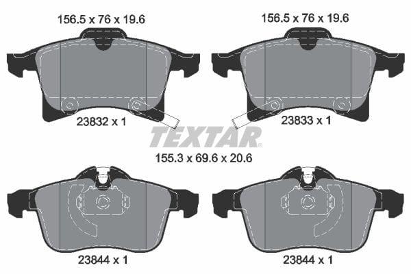 Textar Brake Pads Full Set Of 4 Front 2383201 - image 4