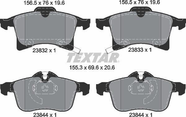 Textar Brake Pads Full Set Of 4 Front 2383201 - image 5