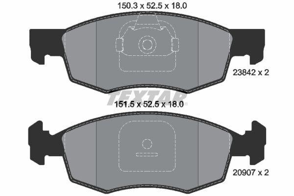 Textar Brake Pads Full Set Of 4 Front 2384201 - image 4