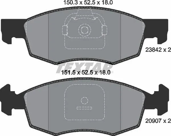 Textar Brake Pads Full Set Of 4 Front 2384201 - image 5