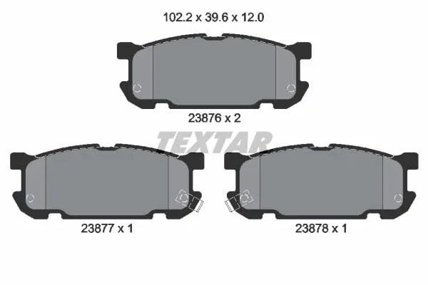 Textar Brake Pads Set Brake Pads Full Set Of 4 Rear 2387601 - image 4