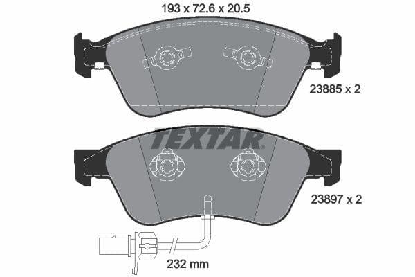 Textar Brake Pads Full Set Of 4 Front 2388501 - image 4