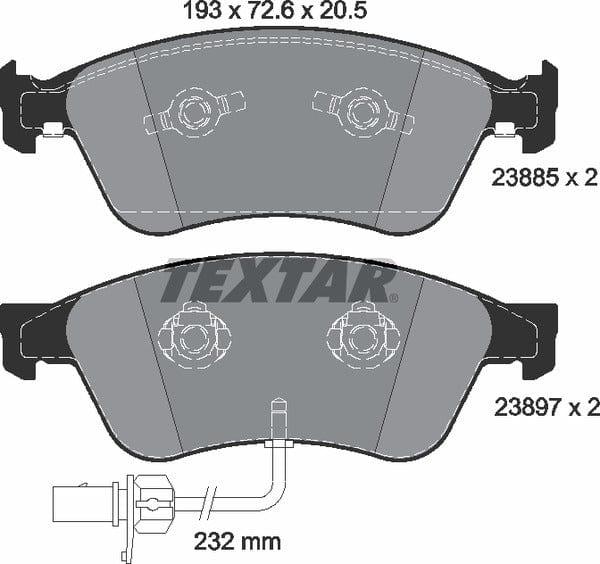 Textar Brake Pads Full Set Of 4 Front 2388501 - image 5