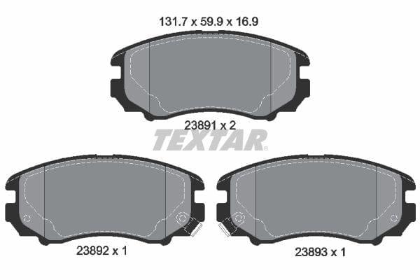 Textar Brake Pads Full Set Of 4 Front 2389101 - image 4