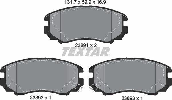 Textar Brake Pads Full Set Of 4 Front 2389101 - image 5