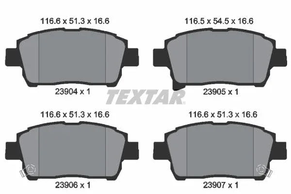 Textar Brake Pads Full Set Of 4 Front 2390401 - image 4