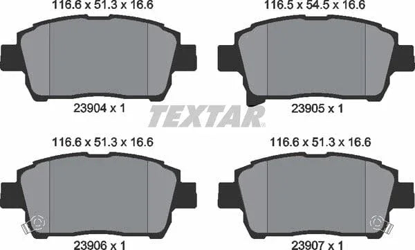 Textar Brake Pads Full Set Of 4 Front 2390401 - image 5