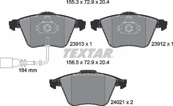 Textar Brake Pads Full Set Of 4 Front 2391301 - image 5