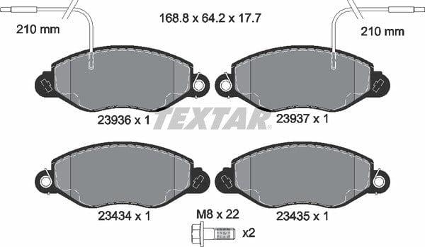 Textar Brake Pads Full Set Of 4 Front With Brake Caliper Screws 2393601 - image 5
