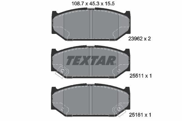 Textar Brake Pads Full Set Of 4 Front 2396201 - image 4