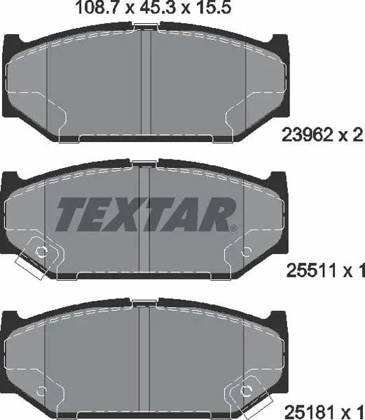 Textar Brake Pads Full Set Of 4 Front 2396201 - image 5