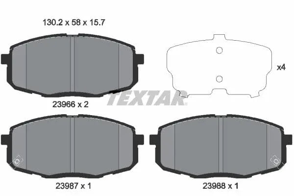 Textar Brake Pads Full Set Of 4 Front 2396601 - image 4