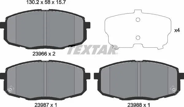 Textar Brake Pads Full Set Of 4 Front 2396601 - image 5