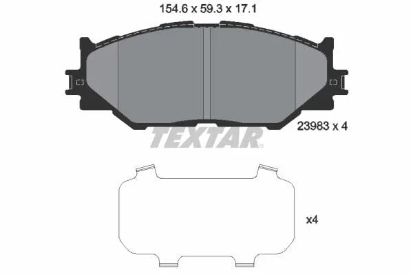 Textar Brake Pads Full Set Of 4 Front 2398301 - image 4