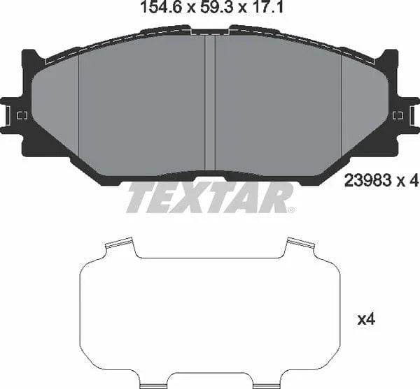 Textar Brake Pads Full Set Of 4 Front 2398301 - image 5