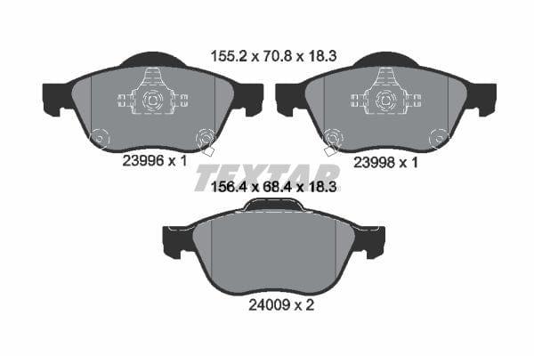 Textar Brake Pads Full Set Of 4 Front 2399601 - image 4
