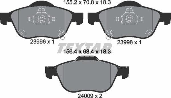 Textar Brake Pads Full Set Of 4 Front 2399601 - image 5