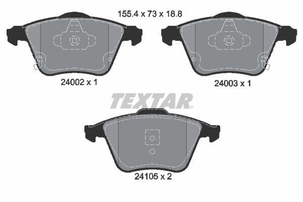Textar Brake Pads Full Set Of 4 Front 2400201 - image 4