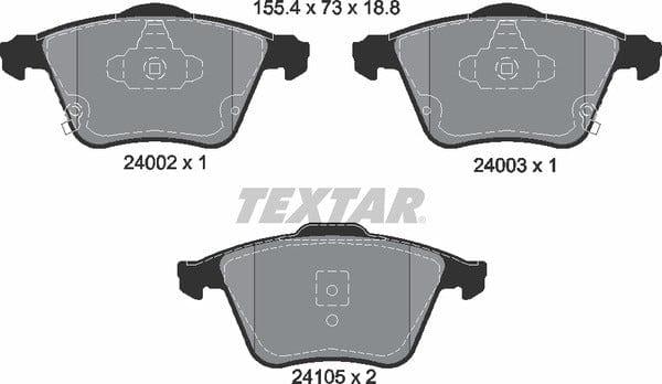 Textar Brake Pads Full Set Of 4 Front 2400201 - image 5